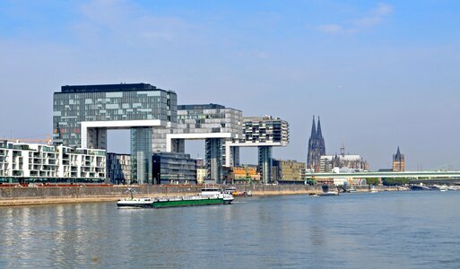 Rhine river modern architecture germany photo