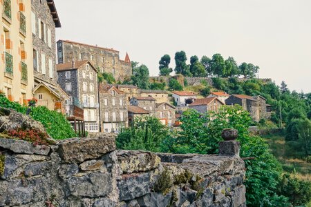 Idyllic medieval hiking photo