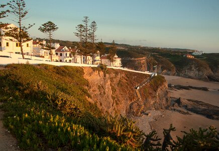 Sunset beach cliffs