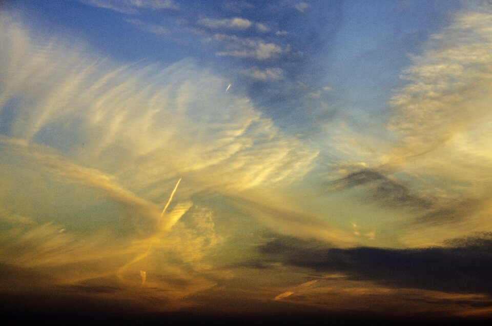 Landscape evening clouds