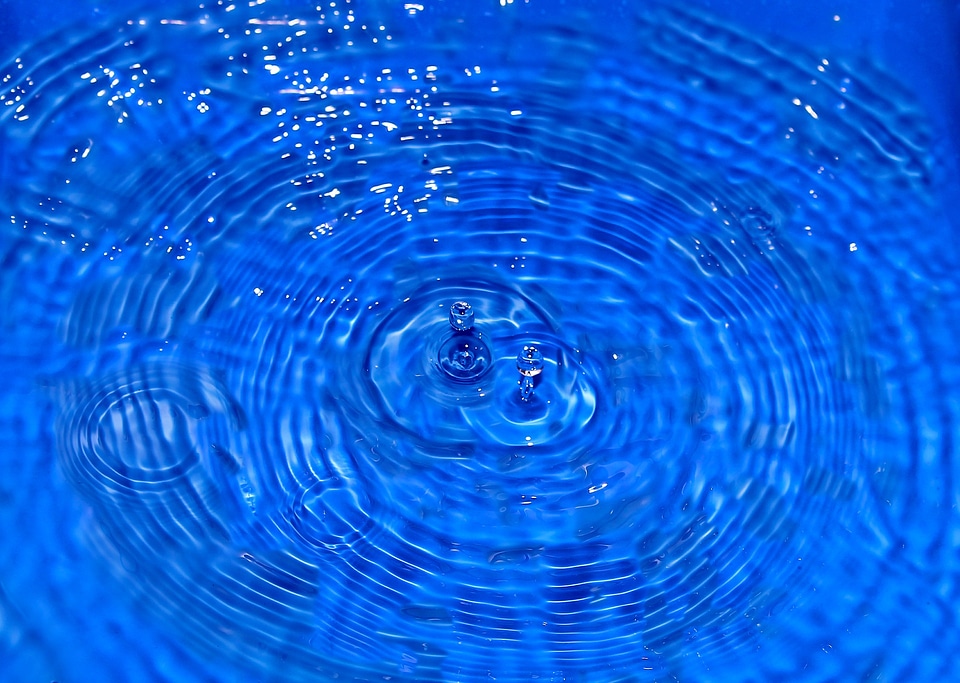 Liquid drop of water round photo