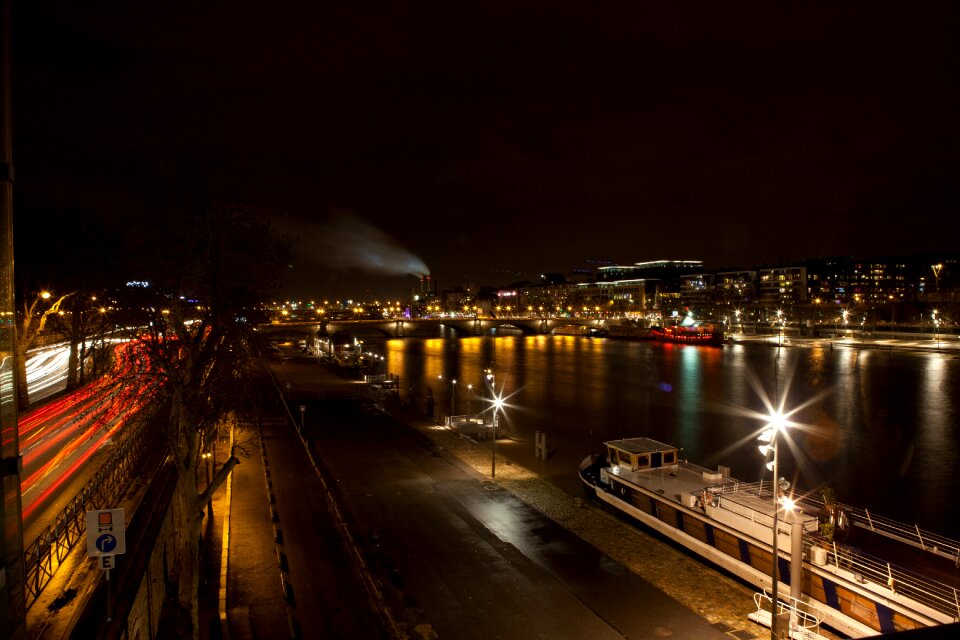 Paris seine city night
