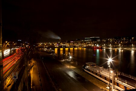 Paris seine city night