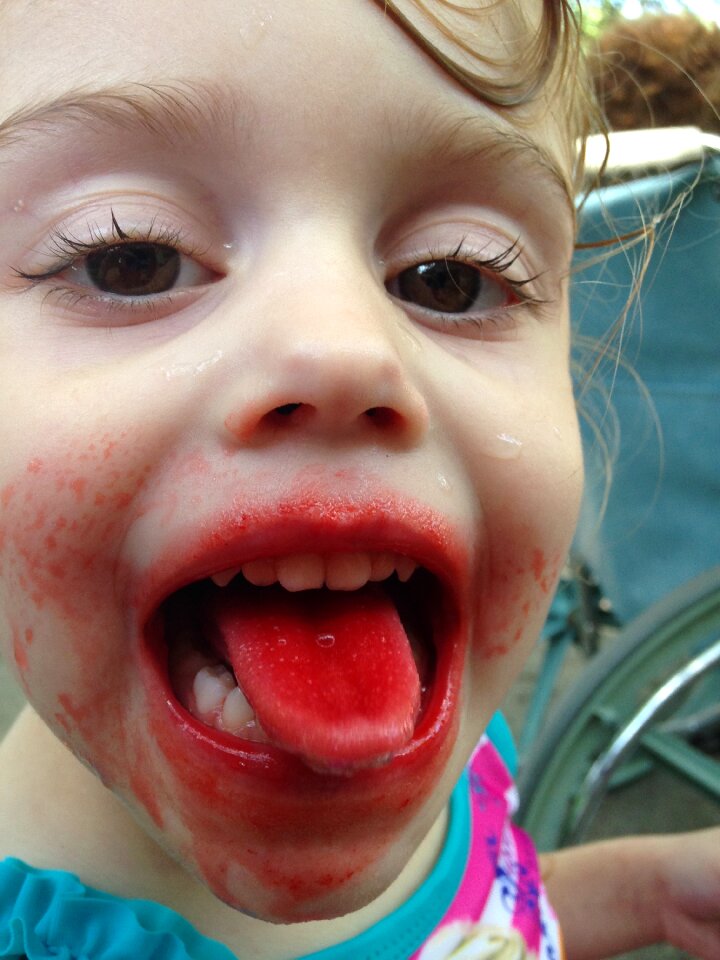 Girl silly outdoors