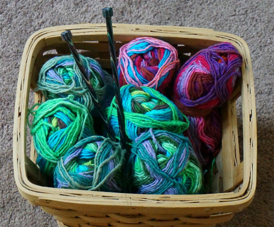 Variegated wool blend thick and thin