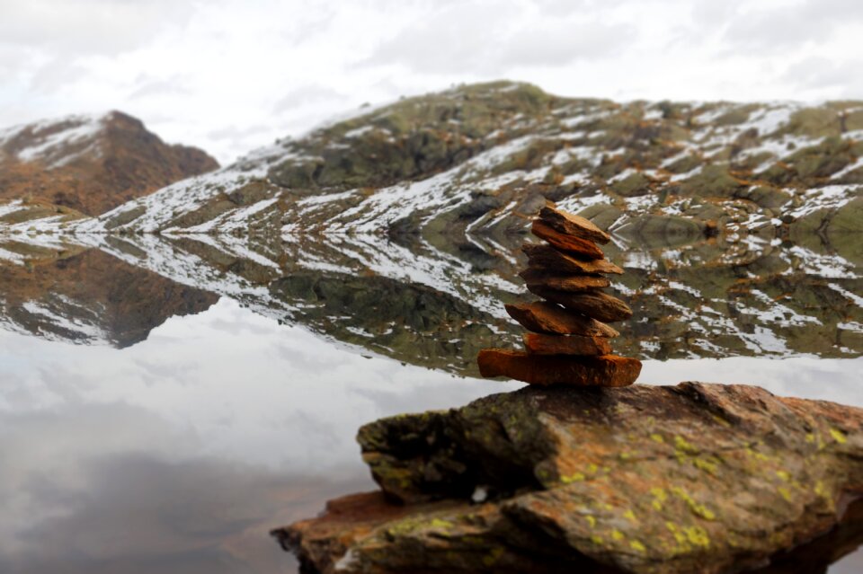Landscape mountains mirroring