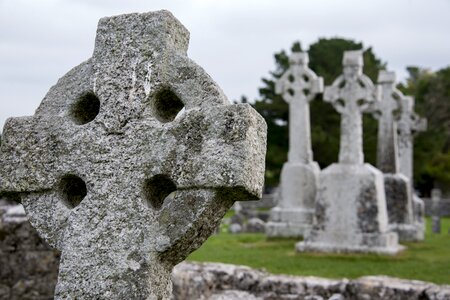 Grave celtic cross cemetery photo