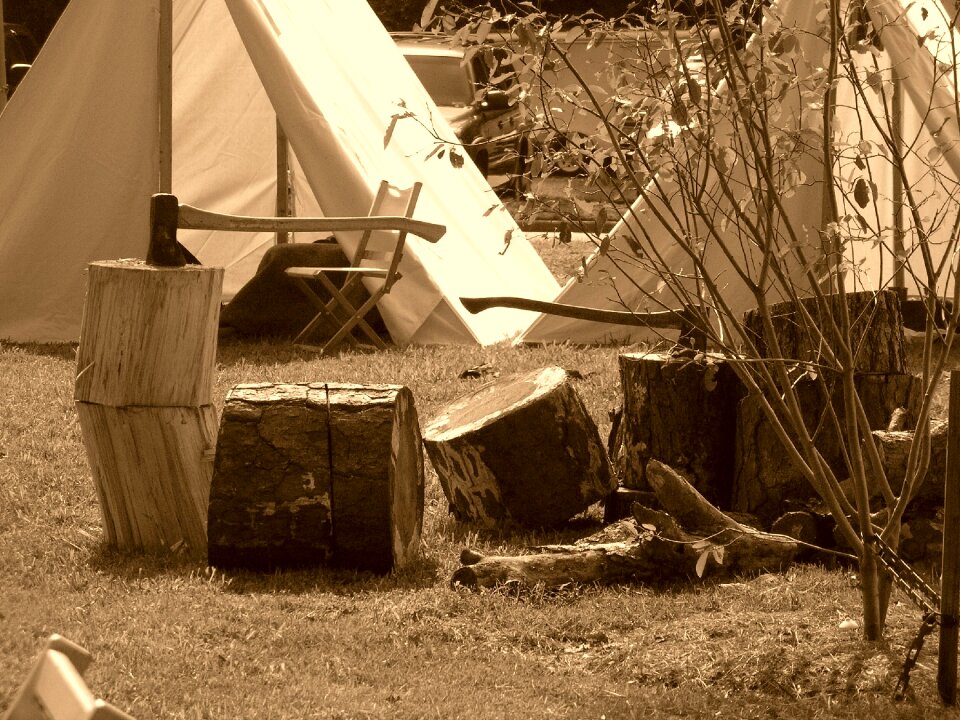 Civil war sepia firewood photo