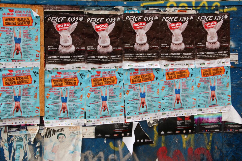Facade poster posters glued