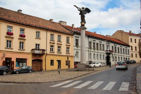 Vilnius urban landscape pedestrian crossing photo