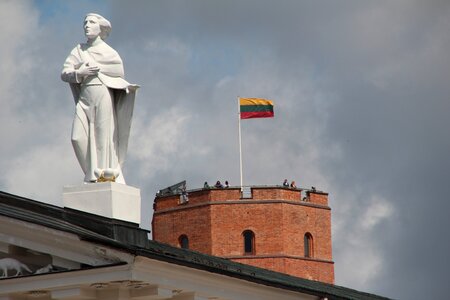 Vilnius flag sculpture