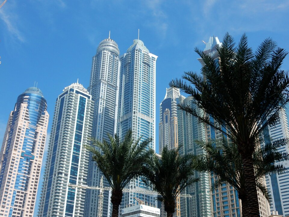Architecture dubai marina modern high rise building