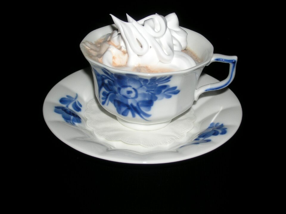 Blue flower hot drink photo