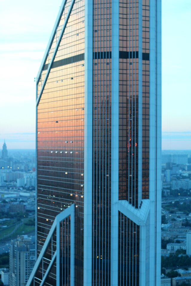 New city sunset mirroring