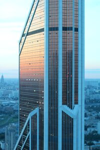 New city sunset mirroring