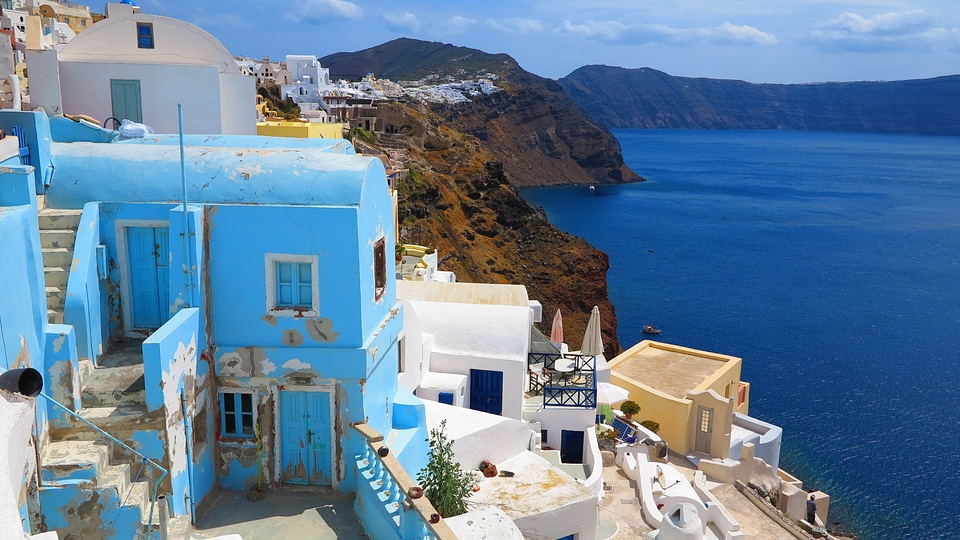 Santorini greece white houses