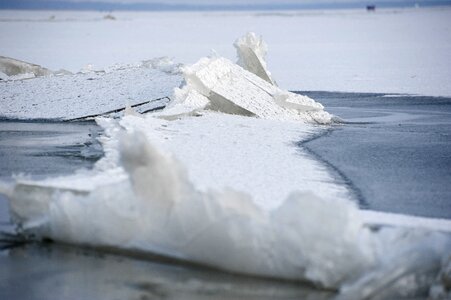 Snow icebergs frozen