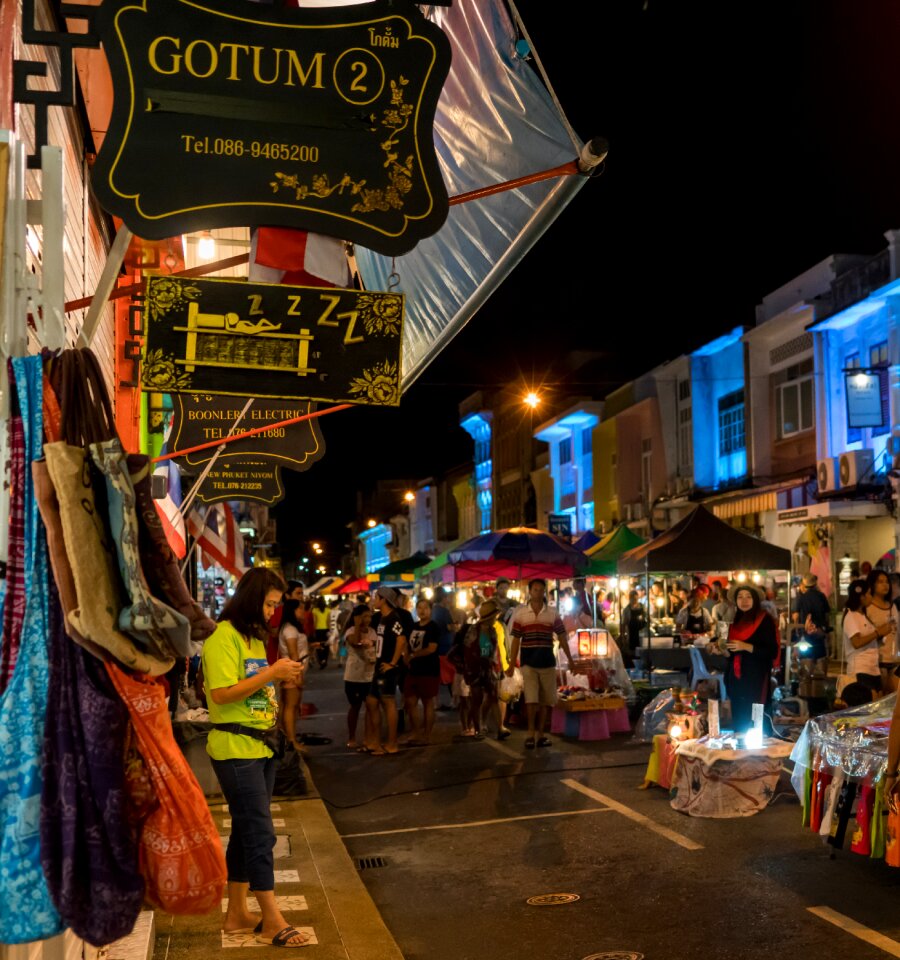 Illuminated buildings travel outdoor