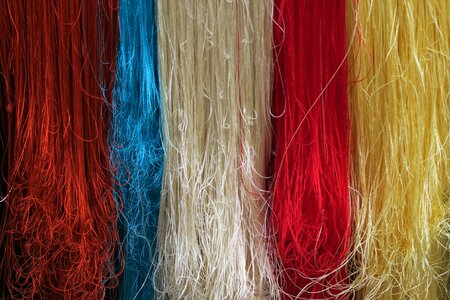 Silk yarn silk weaving photo
