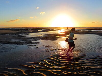 Boy sea play
