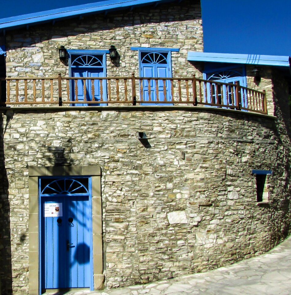 Traditional blue village