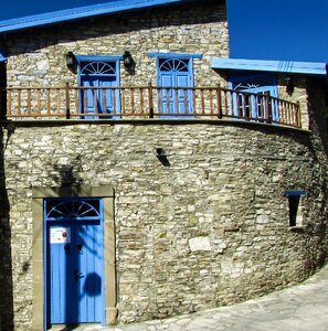 Traditional blue village photo