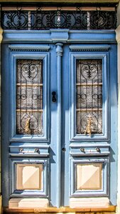 Wood architecture front door photo