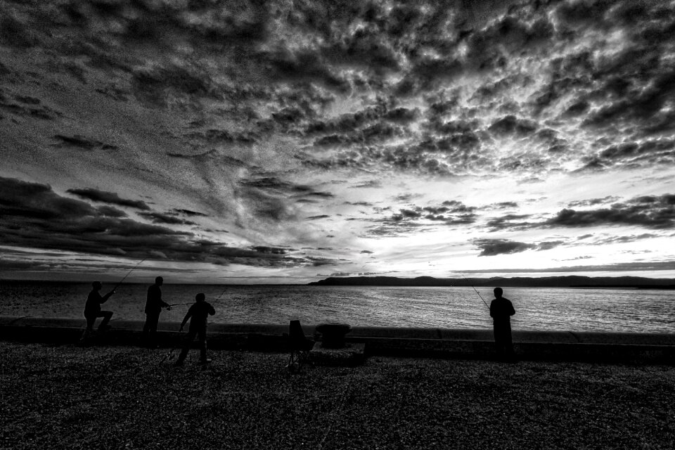 Sky black white