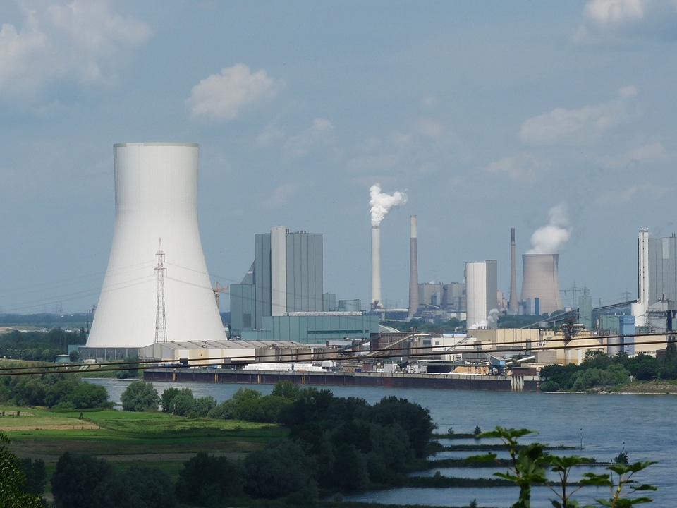 Exhaust gases pollution chimney