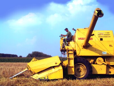 Grain harvest agricultural machinery harvest month photo