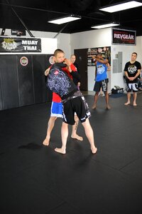 Grappling kickboxing combat photo