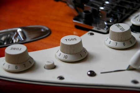 Stratocaster tone controls close up
