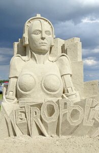 Sand art metropolis sculpture photo