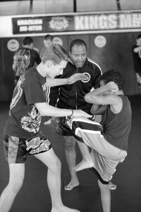 Grappling kickboxing combat photo