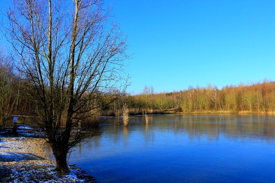 Wintry water snow photo