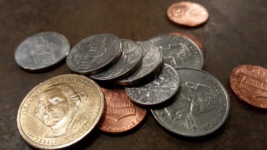 Us dollar quarter nickel photo