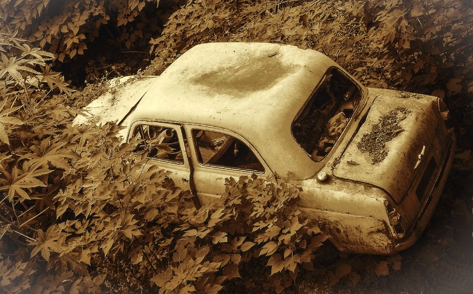 Old auto collision scrap