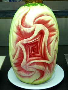 Watermelon carved artwork
