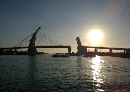 Hai bian open bridge the evening sun photo
