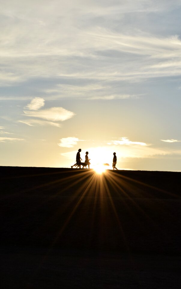 People walking silhouette