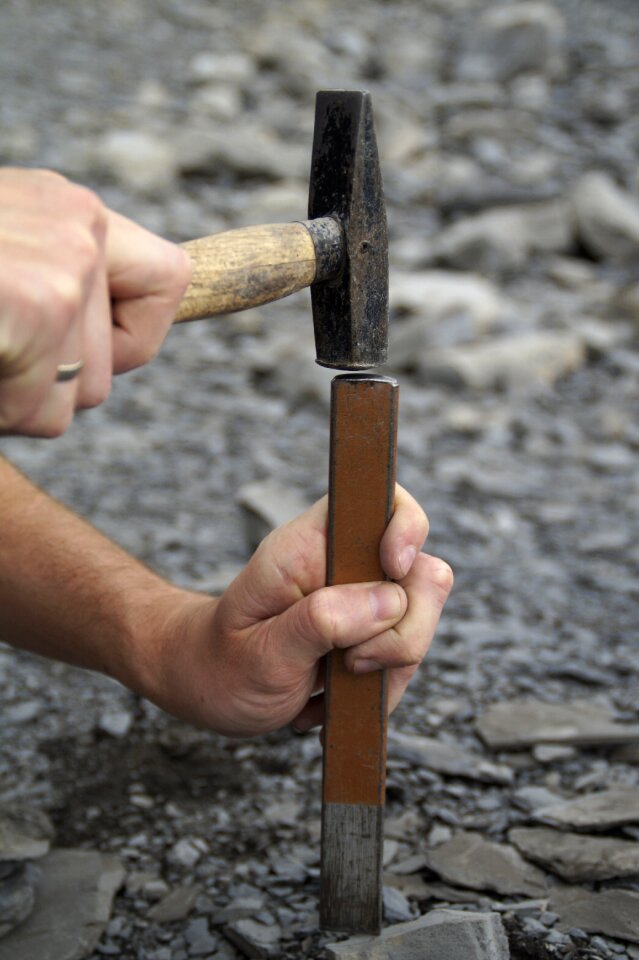 Tap knocking stones man