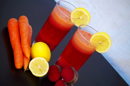 Salad beetroot carrots lemon beverage