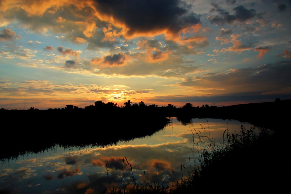 Sky evening river