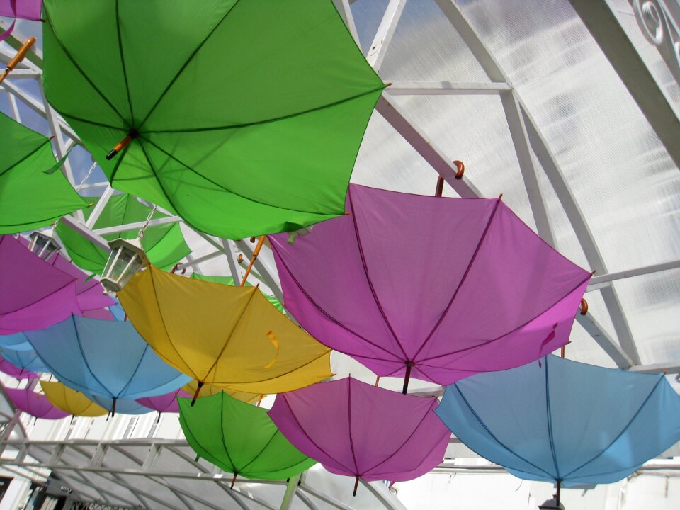 Umbrellas composition installation