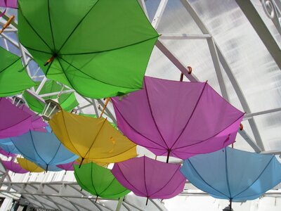 Umbrellas composition installation