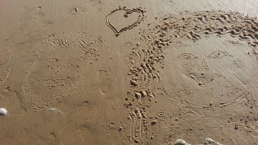 Beach heart sand