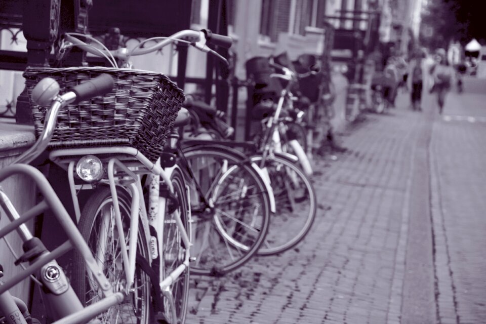 Wicker basket bike basket city