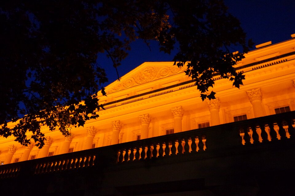 Building facade night