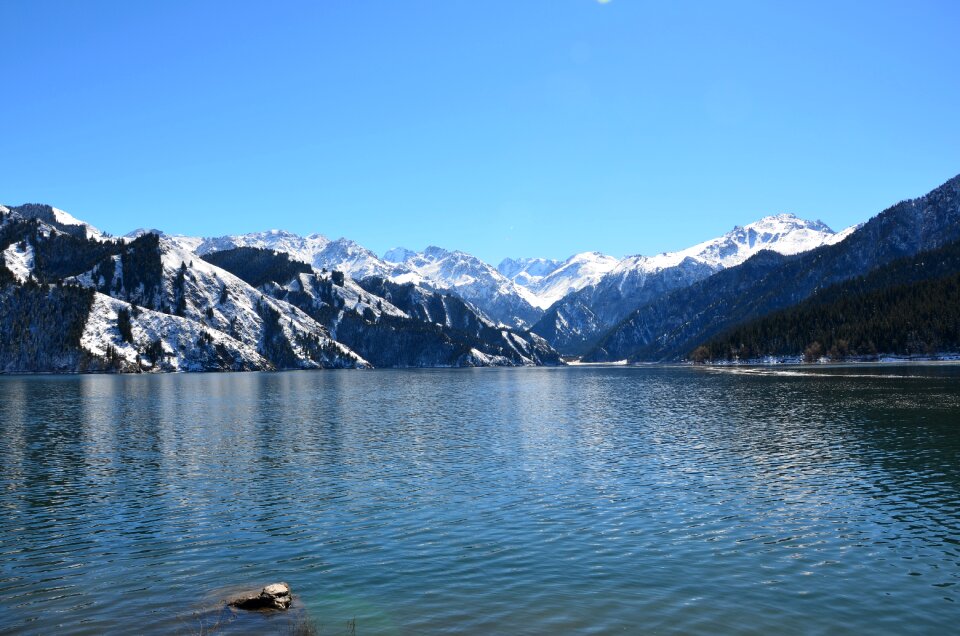 In xinjiang tianshan tianchi