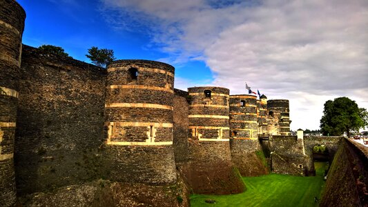 Stone wall ramparts medieval castle